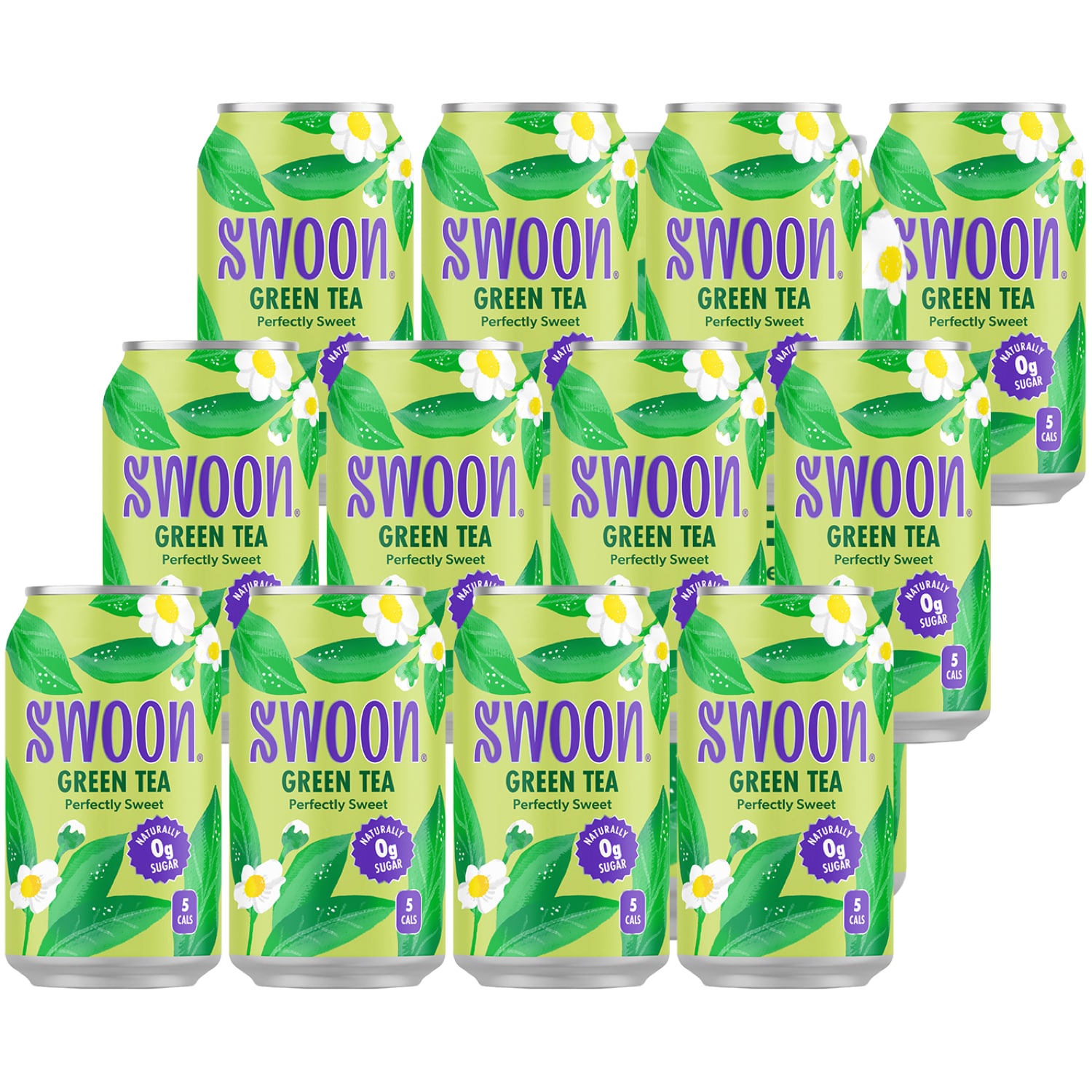 Swoon Zero Sugar Green Tea, Can, Case